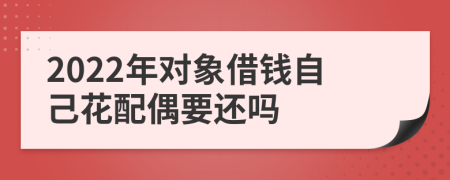 2022年对象借钱自己花配偶要还吗