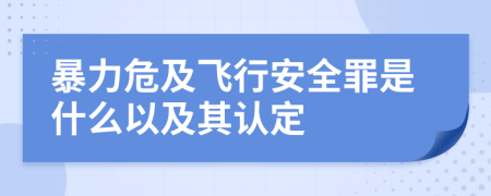 暴力危及飞行安全罪是什么以及其认定