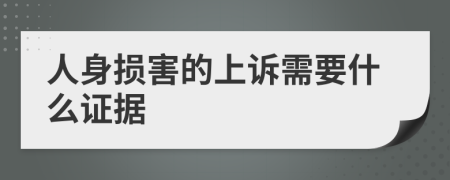 人身损害的上诉需要什么证据