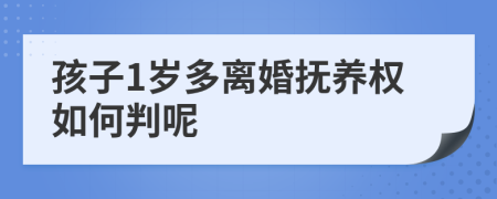 孩子1岁多离婚抚养权如何判呢
