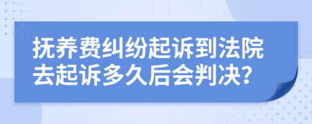 抚养费纠纷起诉到法院去起诉多久后会判决？