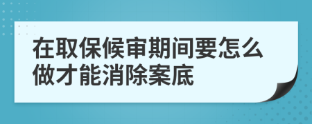 在取保候审期间要怎么做才能消除案底