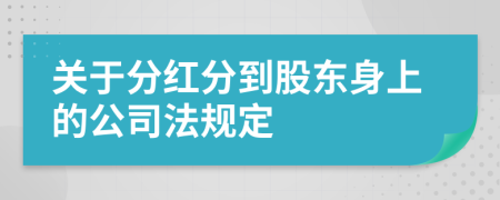 关于分红分到股东身上的公司法规定