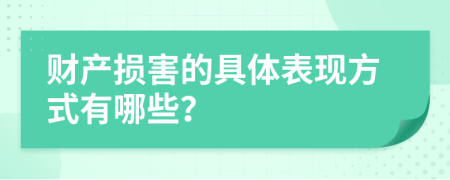 财产损害的具体表现方式有哪些？