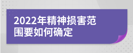2022年精神损害范围要如何确定