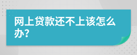 网上贷款还不上该怎么办？