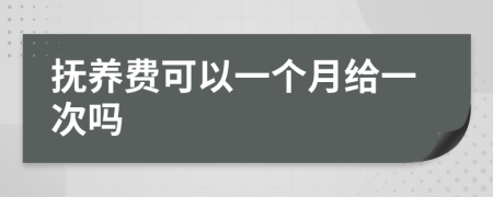 抚养费可以一个月给一次吗