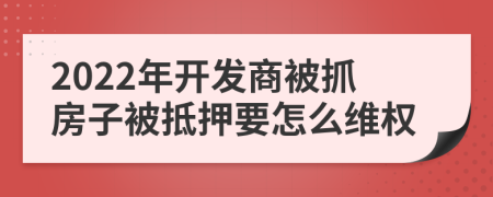 2022年开发商被抓房子被抵押要怎么维权