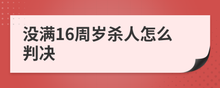 没满16周岁杀人怎么判决