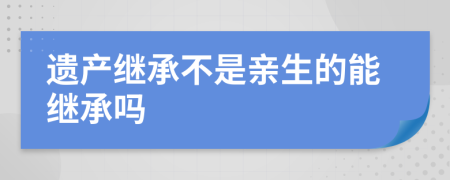 遗产继承不是亲生的能继承吗