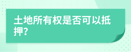 土地所有权是否可以抵押？