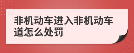 非机动车进入非机动车道怎么处罚