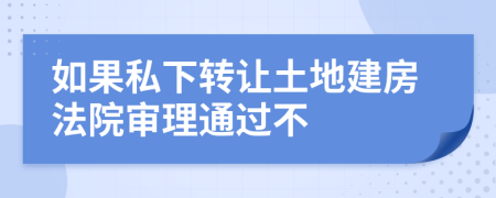 如果私下转让土地建房法院审理通过不