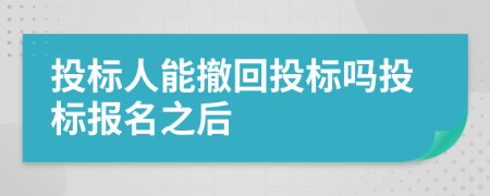 投标人能撤回投标吗投标报名之后