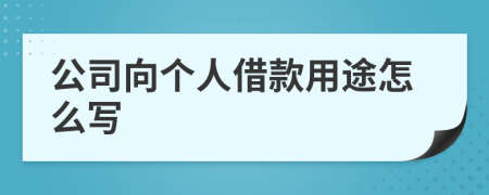 公司向个人借款用途怎么写