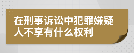 在刑事诉讼中犯罪嫌疑人不享有什么权利