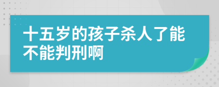 十五岁的孩子杀人了能不能判刑啊