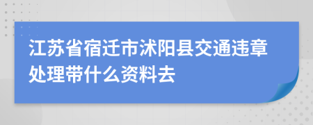 江苏省宿迁市沭阳县交通违章处理带什么资料去