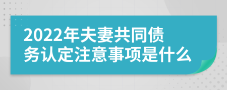 2022年夫妻共同债务认定注意事项是什么