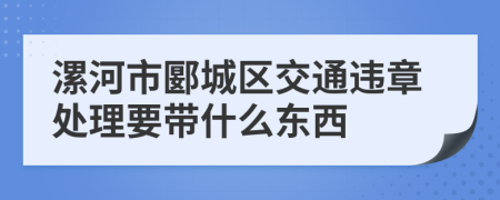 漯河市郾城区交通违章处理要带什么东西