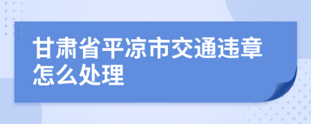 甘肃省平凉市交通违章怎么处理