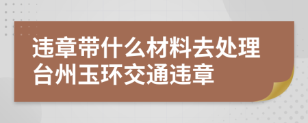 违章带什么材料去处理台州玉环交通违章