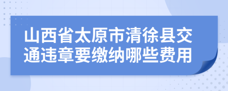 山西省太原市清徐县交通违章要缴纳哪些费用