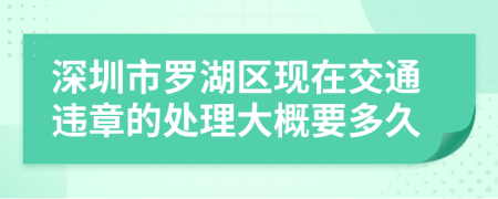 深圳市罗湖区现在交通违章的处理大概要多久