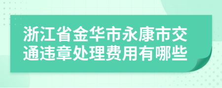 浙江省金华市永康市交通违章处理费用有哪些