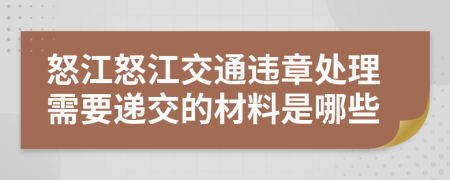 怒江怒江交通违章处理需要递交的材料是哪些
