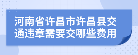 河南省许昌市许昌县交通违章需要交哪些费用