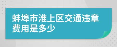 蚌埠市淮上区交通违章费用是多少