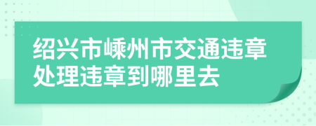 绍兴市嵊州市交通违章处理违章到哪里去