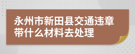 永州市新田县交通违章带什么材料去处理