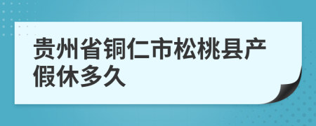 贵州省铜仁市松桃县产假休多久