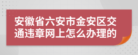 安徽省六安市金安区交通违章网上怎么办理的