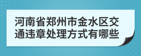 河南省郑州市金水区交通违章处理方式有哪些