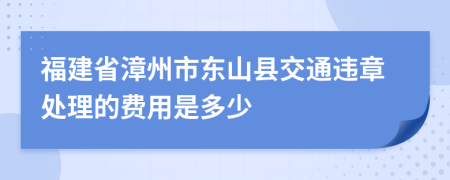 福建省漳州市东山县交通违章处理的费用是多少