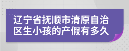 辽宁省抚顺市清原自治区生小孩的产假有多久