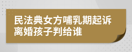 民法典女方哺乳期起诉离婚孩子判给谁