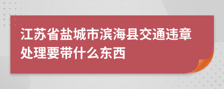 江苏省盐城市滨海县交通违章处理要带什么东西