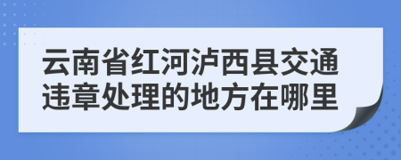 云南省红河泸西县交通违章处理的地方在哪里
