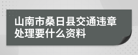 山南市桑日县交通违章处理要什么资料