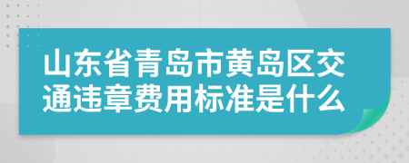 山东省青岛市黄岛区交通违章费用标准是什么