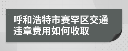 呼和浩特市赛罕区交通违章费用如何收取