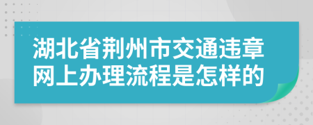 湖北省荆州市交通违章网上办理流程是怎样的