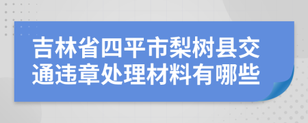 吉林省四平市梨树县交通违章处理材料有哪些