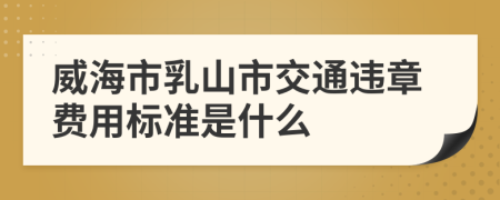 威海市乳山市交通违章费用标准是什么