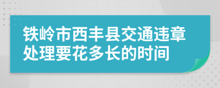 铁岭市西丰县交通违章处理要花多长的时间