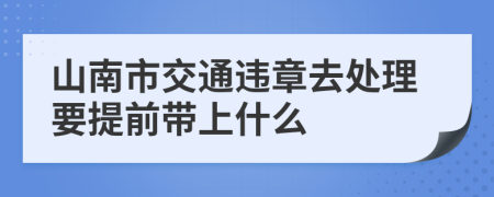 山南市交通违章去处理要提前带上什么